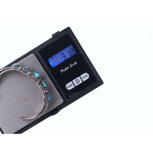 Vintage Navajo Sterling and nugget turquoise bracelet For Sale - Image 10 of 10