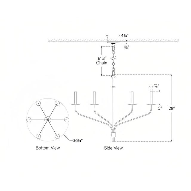 Visual Comfort Ian K. Fowler for Visual Comfort Signature Belfair Large Chandelier in Gilded Iron For Sale - Image 4 of 4
