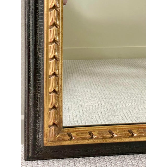 Custom Facet-Edge Guilt Mirror With Crocodile Skin Textured Wood, Beveled Glass For Sale In Salt Lake City - Image 6 of 9
