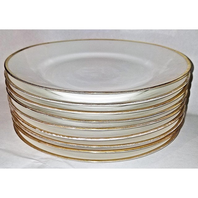 Traditional 1950s Limoges Porcelain Salad Dessert Plates by M De M, Set of 10 For Sale - Image 3 of 5