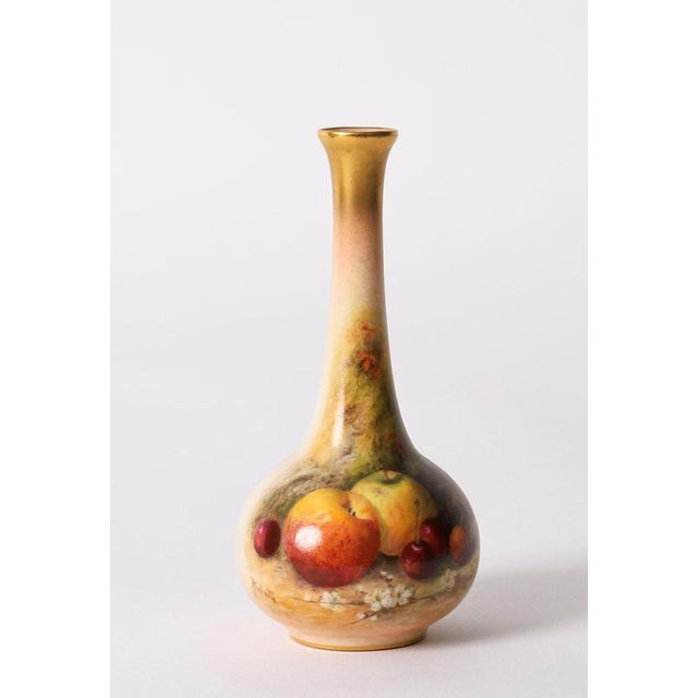 A Pair of Royal Worcester Porcelain Vases, signed by William Ricketts with date codes for 1924 and puce printed marks....