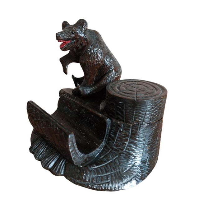 Black Forest Inkwell Bear, 1950s For Sale - Image 6 of 6