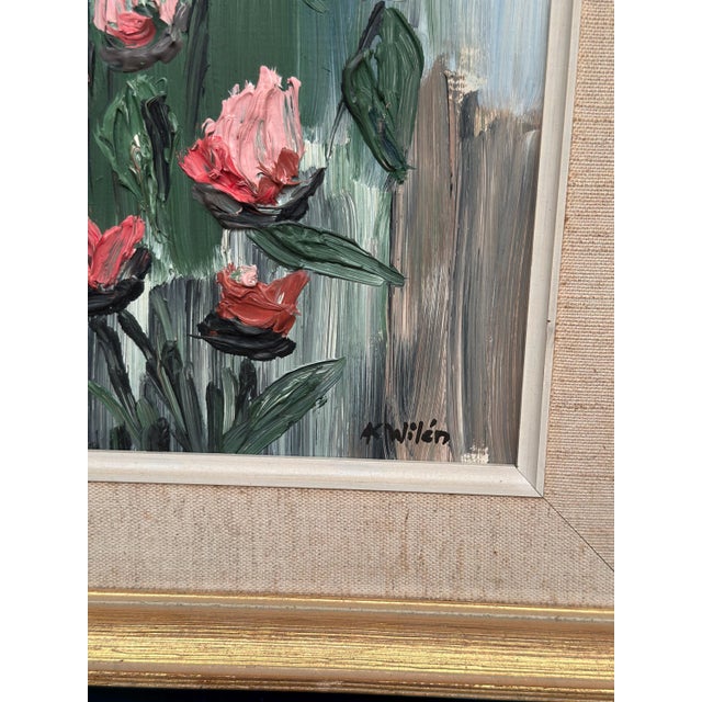 A. Wilén, Floral Impasto, 1960s, Oil on Panel, Framed For Sale - Image 11 of 17