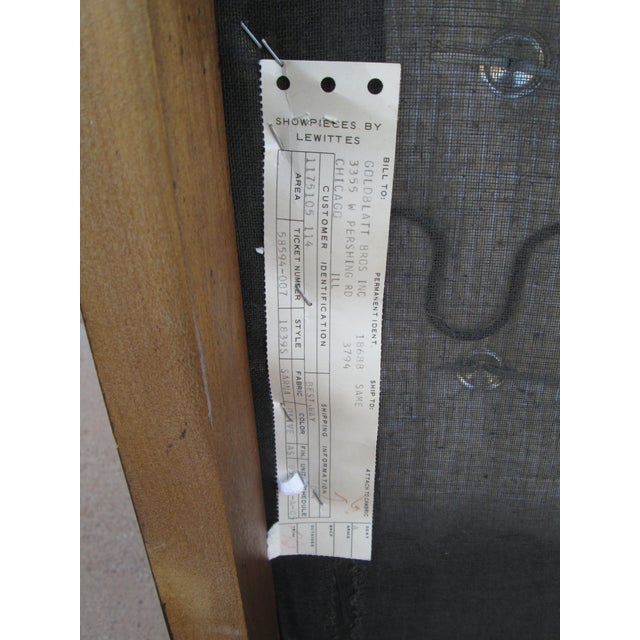 Mid 20th Century Lewittes Walnut and Cane Settee Foyer Bench Green Mid Century Modern For Sale - Image 12 of 12