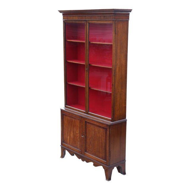 Large Antique Georgian Mahogany Bookcase For Sale