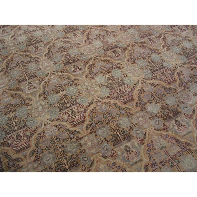 1890s Tan Sand Geometric Antique n.w. Persian Rug 13'3" X 16'9" Handkntoted Wool Carpet For Sale - Image 4 of 5