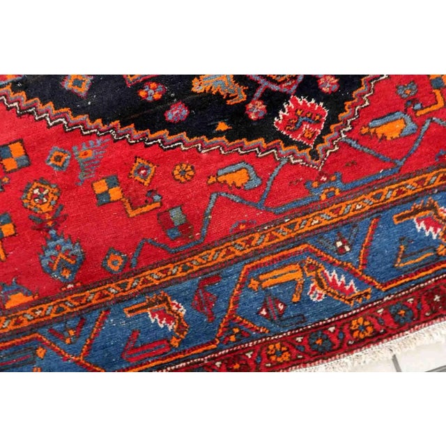 1950s Handmade Vintage Persian Hamadan Rug For Sale - Image 12 of 13