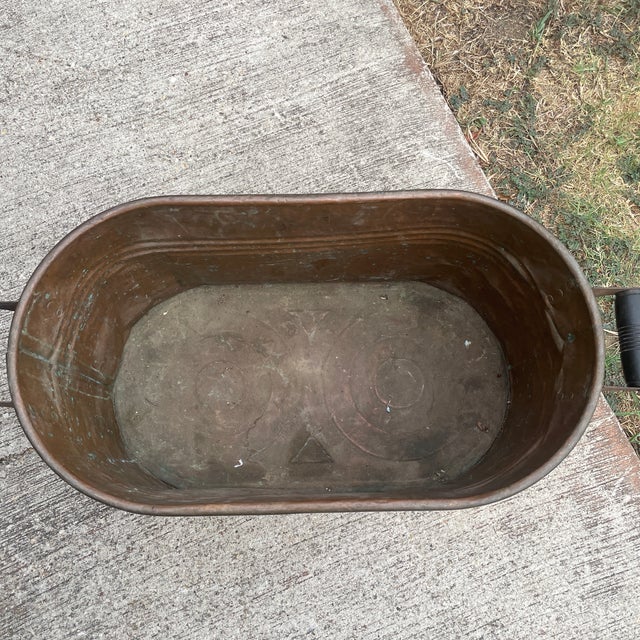 Antique Copper Lidded Wash Tub For Sale - Image 4 of 7