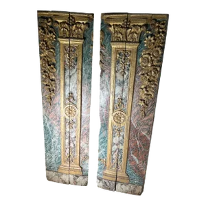 Antique Late 18th Century Painted Panels - a Pair
