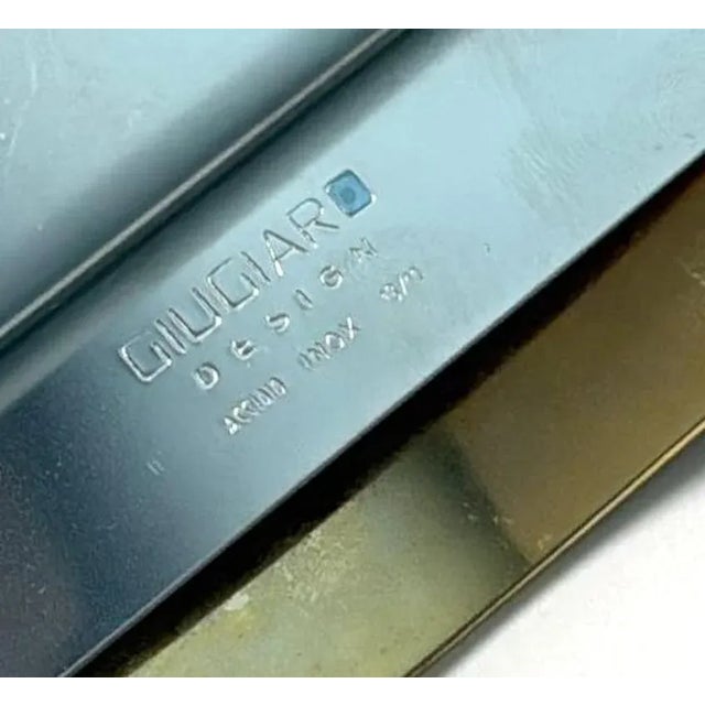 Late 20th Century Giugiaro Design Italian Polished Stainless Steel and Brass Tray For Sale - Image 14 of 18