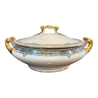 Late 19th Century French Limoges Martial Redon Porcelain Covered Tureen For Sale