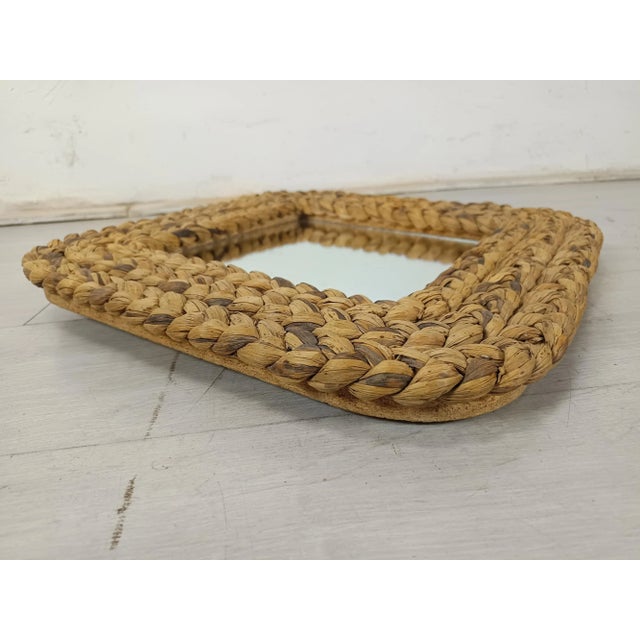 Glass Vintage Rope Mirror by Adrien Audoux & Frida Minet, 1970s For Sale - Image 7 of 12