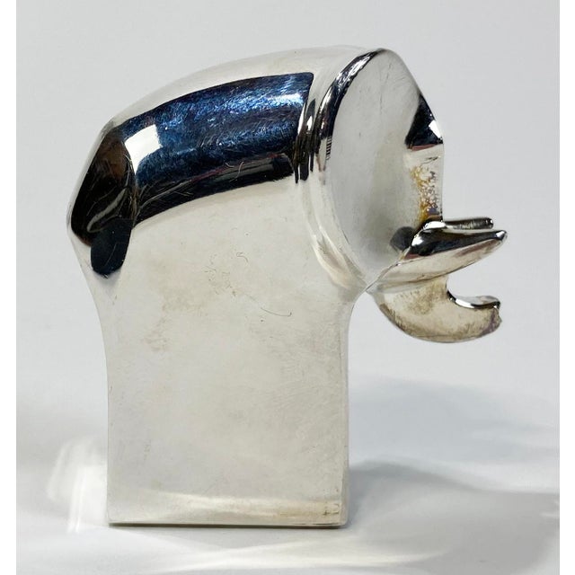 Mid 20th Century Vintage Silverplate Dansk Elephant Paper Weight in Box For Sale - Image 5 of 10