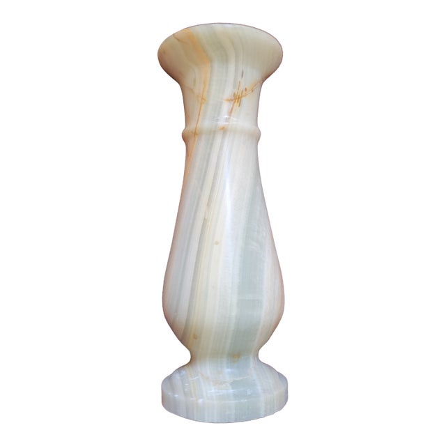 Mid 20th Century Neoclassical Neutral Marble Vase For Sale