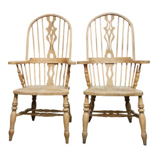 1950s Windsor High Back Armchairs- Set of 2 For Sale