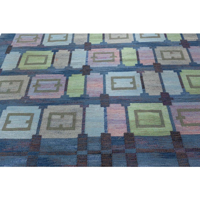 Scandinavian Vintage Flatweave Rug – "Spise Hall" By Judith Johansson For Sale In New York - Image 6 of 9