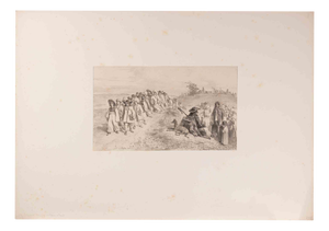 Auguste Raffet, Kyrgyz-Tatar Children at School, 1800s, Lithograph