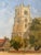 Traditional English Village Church Oil Painting by John J. Fyson, 1946 For Sale - Image 3 of 6