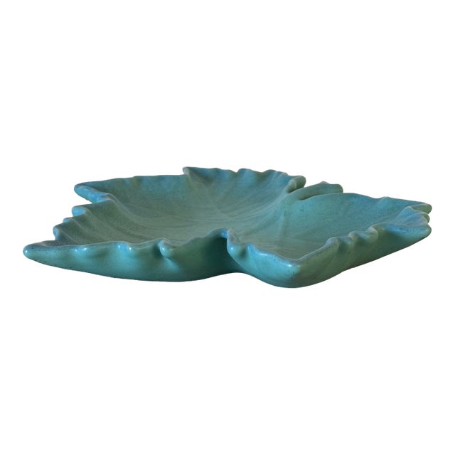 Mid-Century Ceramic Trinket Dish in Form of Maple Leaf by Van Briggle For Sale