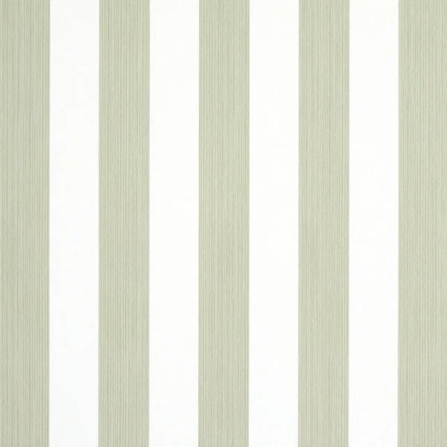 Sample - Schumacher Edwin Stripe Medium Wallpaper in Linen For Sale
