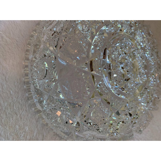 Vintage Mid 20th Century American Brilliant Cut Glass Bowl For Sale - Image 4 of 8