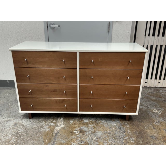 Mid-Century Modern Room & Board Moda White Eight Drawer Dresser For Sale - Image 3 of 12