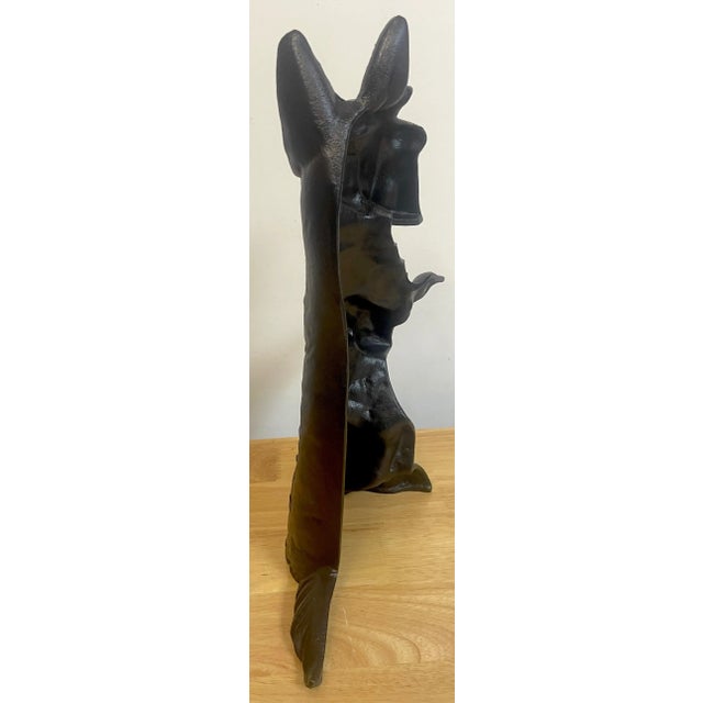 Metal Mid 20th Century Tall Standing Black Scottish Terrier Doorstop For Sale - Image 7 of 8