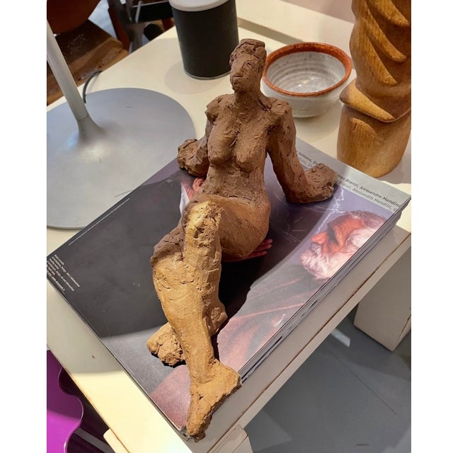 Mid-Century Pottery Sculpture of a Female Figure (9.25” High) For Sale - Image 11 of 12