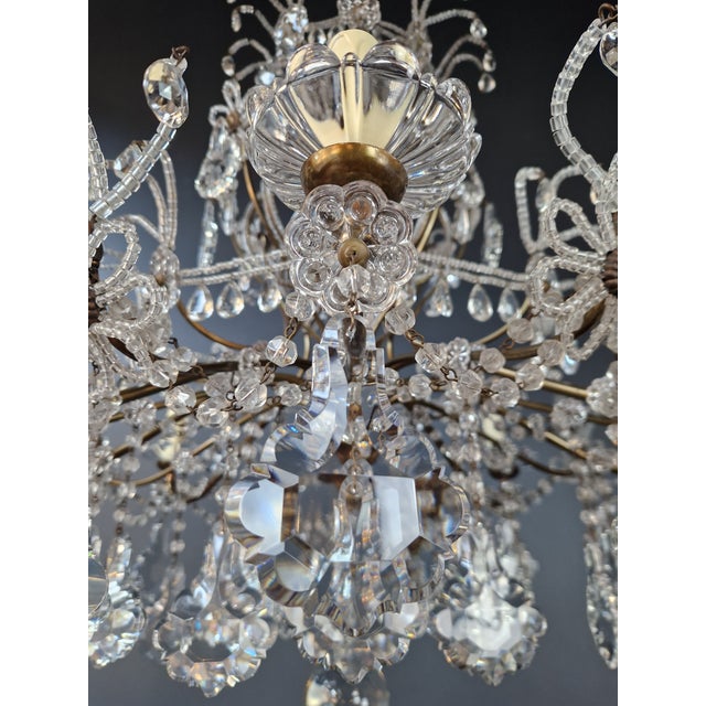 1920s Art Nouveau Florinter Candelabrum Crystal Chandelier For Sale - Image 10 of 13