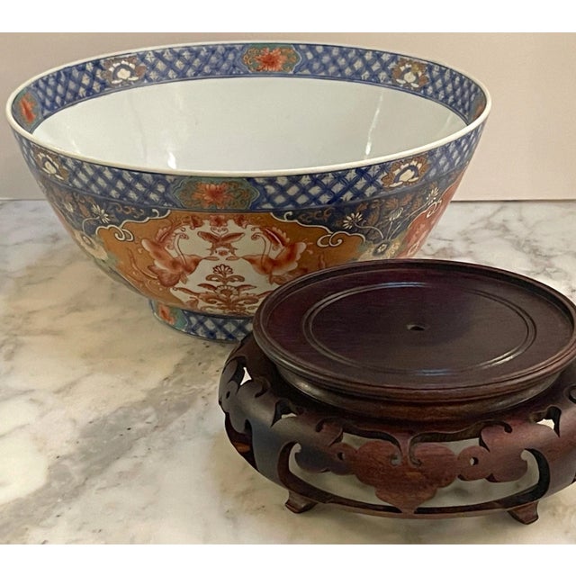 Japanese Fukagawa 深川製磁 Imari Equestrian/ Horse Motif Center Bowl & Stand For Sale - Image 12 of 12