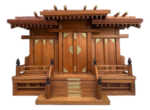 Japanese Kamidana Sanja-Miya Home Shrine Wooden Temple, 1980s