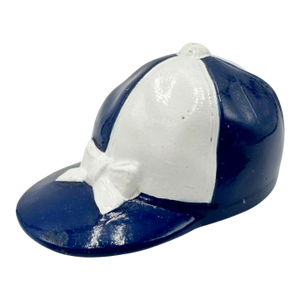 Vintage Equestrian Jockey Cap Bottle Opener Navy Blue & White
