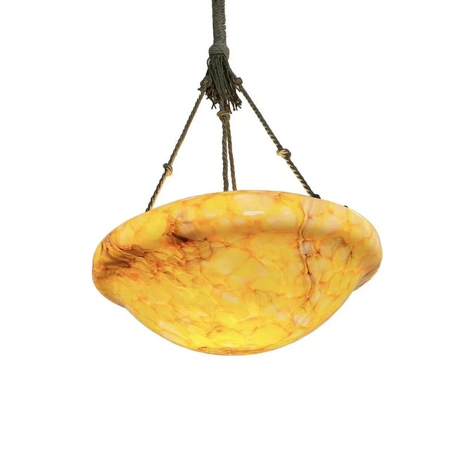 Art Deco Marbled Glass Ceiling Lamp, Germany, 1940s For Sale - Image 10 of 11