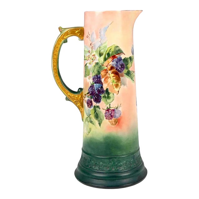 American Belleek Porcelain Tall Tankard, Blackberry For Sale