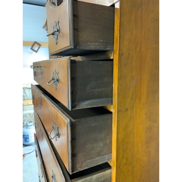 Auburn Early 20th Century Curly Maple Highboy For Sale - Image 8 of 17