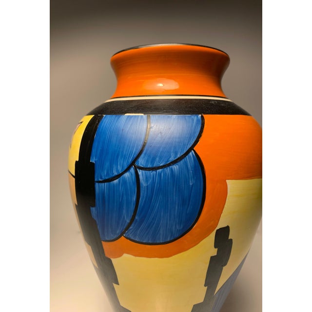 Late 20th Century 1990's Wedgwood Bizarre Sunray Meiping Vase by Clarice Cliff For Sale - Image 5 of 7