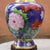 Pair of Large Vintage Cloisonné Enamel Vases – Sapphire Blue Ground, Phoenix & Peony Motif For Sale - Image 11 of 12