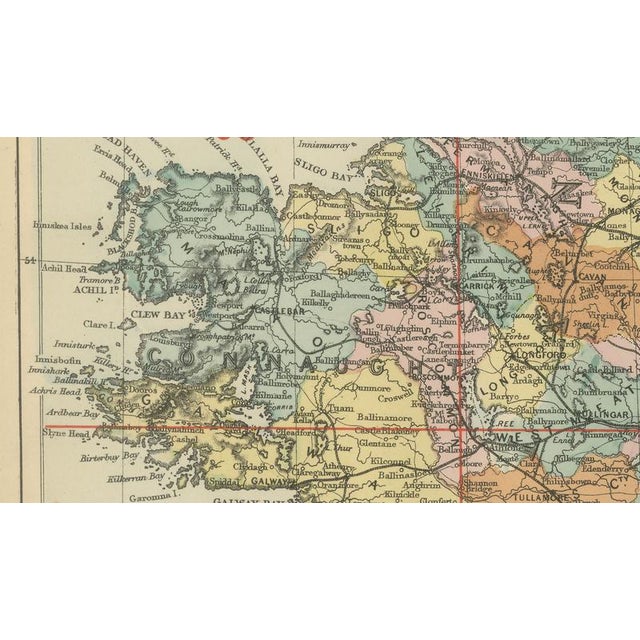 Antique Map of Ireland, 1885 For Sale - Image 4 of 9