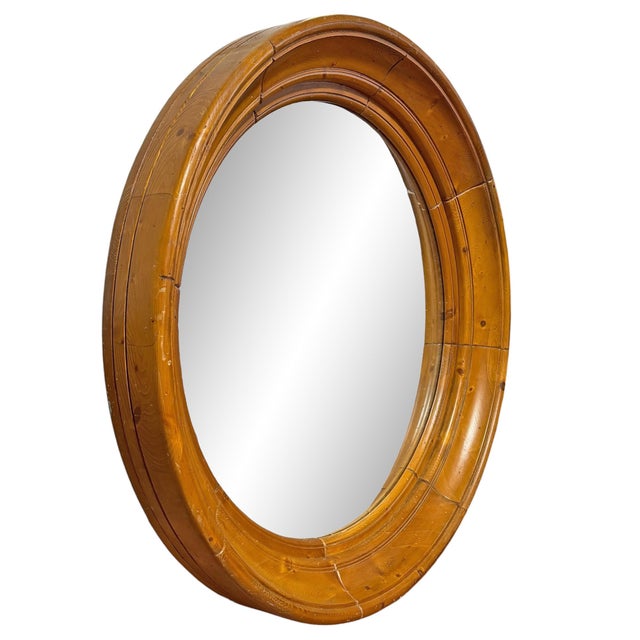 Modern Rather Large Round Framed Mirror For Sale - Image 3 of 12