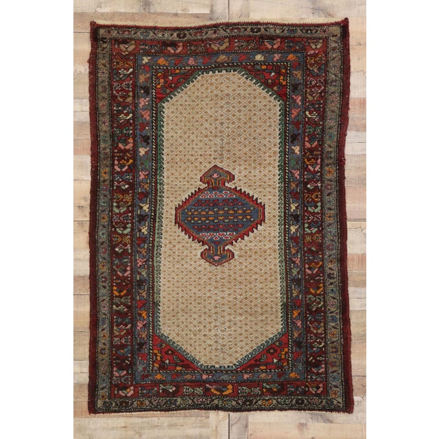 Antique Persian Hamadan Rug - 04'03 X 06'03 For Sale - Image 9 of 10