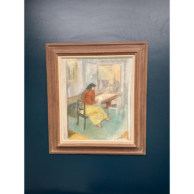 Sigge Ljungkvist, The Letter Writer, 1947, Oil on Canvas, Framed For Sale - Image 17 of 18