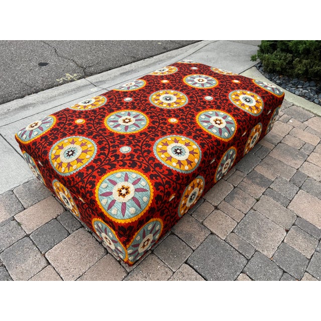 Boho Chic Rectangular Ottoman For Sale - Image 4 of 10