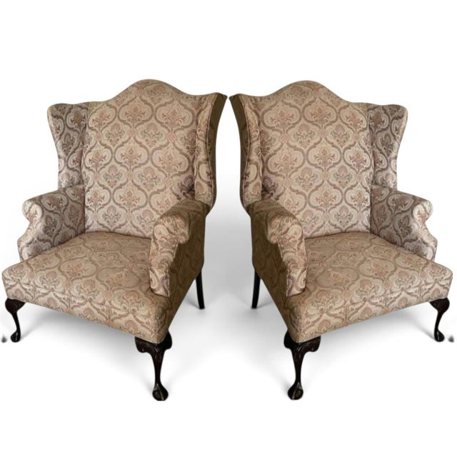 Timeless Sophistication for Your Home: A Pair of Premium Chippendale-Style Wingback Chairs by Hickory Furniture For Sale - Image 9 of 9