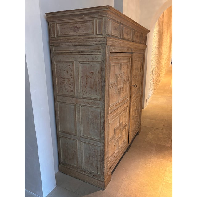 Mid 18th Century 18th Century Painted Dutch Kas With Original Hardware and Lined Interiors For Sale - Image 5 of 13