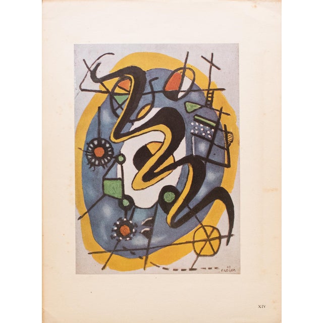 An excellent period offset lithograph, print, of the painting Composition (1947) by Fernand Léger. Comes from a First...