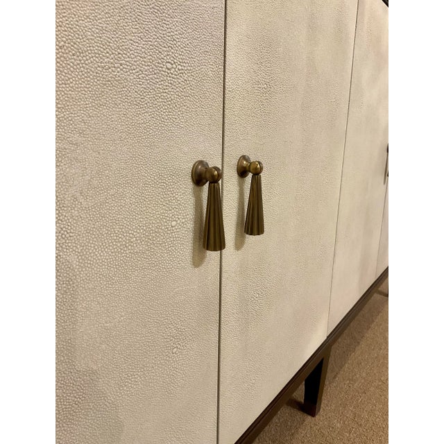 Ivory Currey & Co. Modern Ivory Faux Shagreen Evie Credenza For Sale - Image 8 of 8