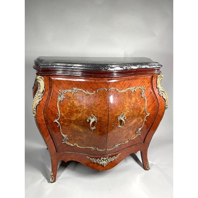 1900s French Louis XVI Mahogany Marble Commode - 1 Pc For Sale - Image 9 of 12