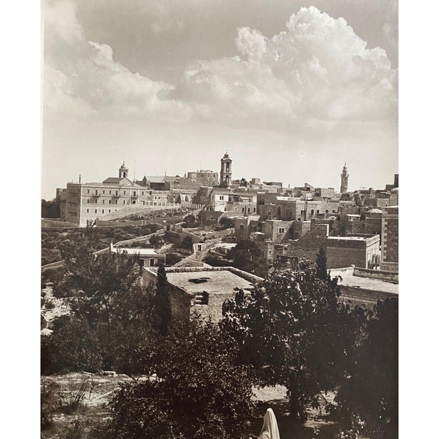 American Colony Jerusalem, Vintage Large Albumen Photo Jerusalem Landscape, 1890-1920 For Sale