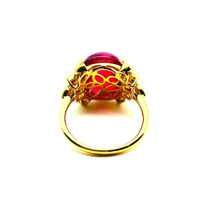 Bochic "Orient" Vintage African Ruby & Diamond Ring Set In 18K Yellow Gold For Sale - Image 11 of 18