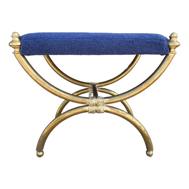 Italian Modern Brass Bench For Sale